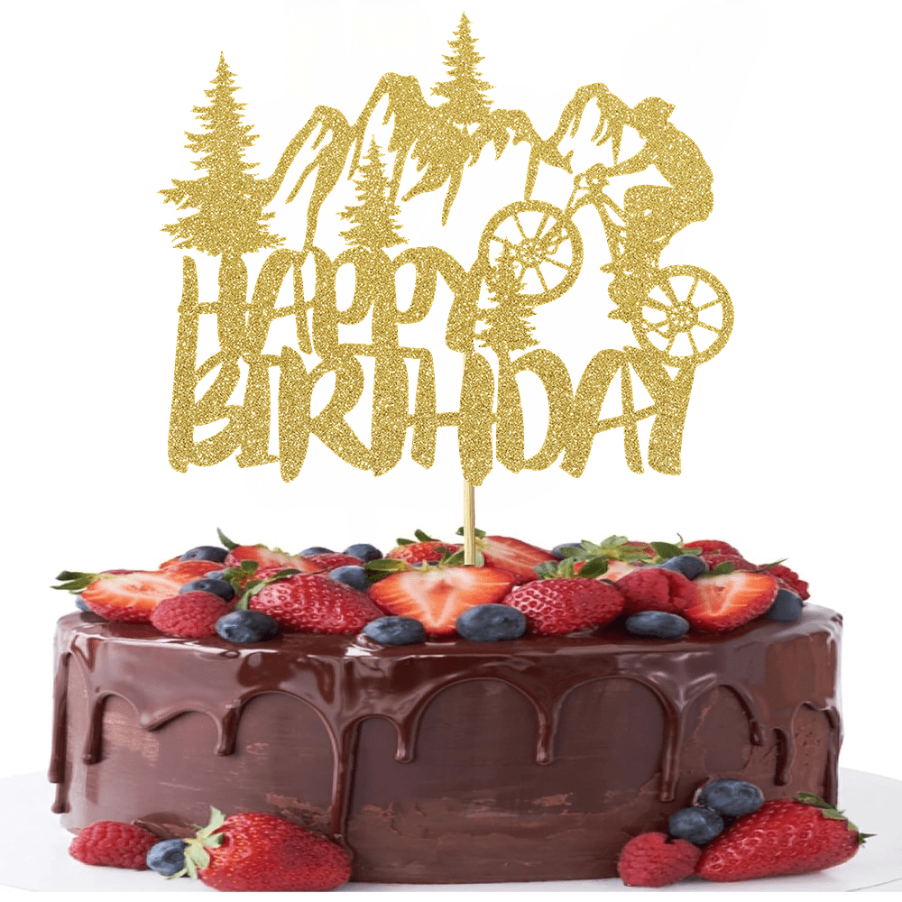 Outdoor Adventure Birthday Party - 1 adet Altın Simli Emeklilik Pastası