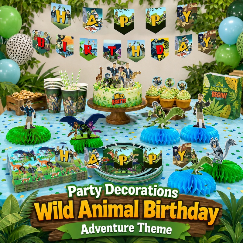 Outdoor Adventure Birthday Party - Wild Kratts Doğum Günü Pikniği Taşınabilir
